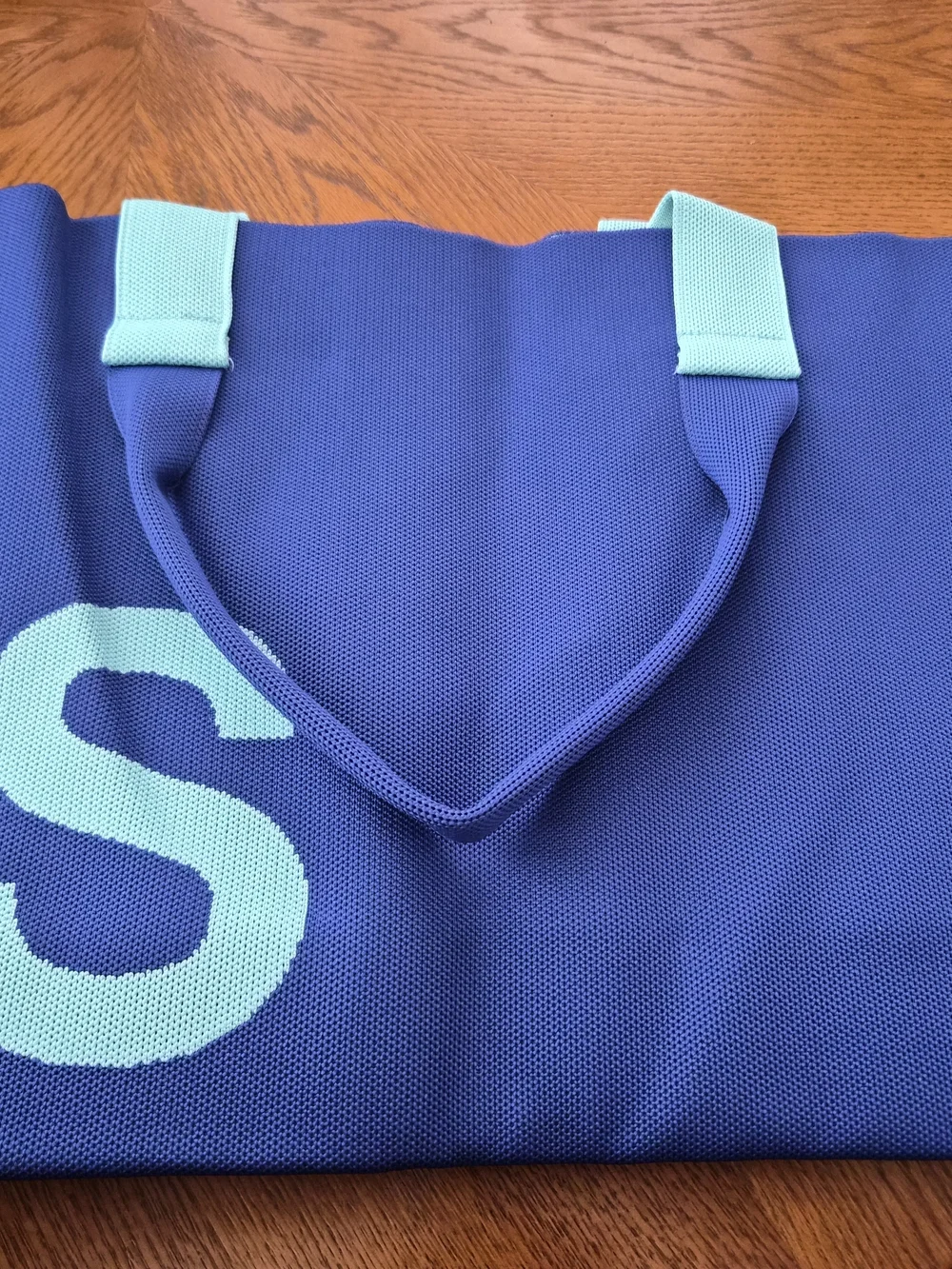 Curves by Sean Brown Curves Perforated Knit Tote- Azure